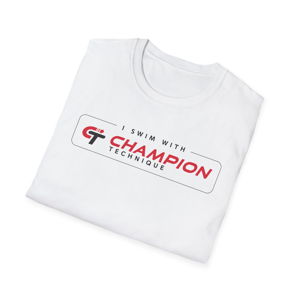 ATHLETE: I swim with Champion Technique | 2-color T-Shirt, available in White or Black