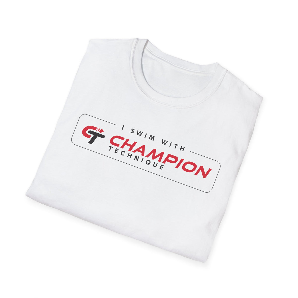 ATHLETE: I swim with Champion Technique | 2-color T-Shirt, available in White or Black